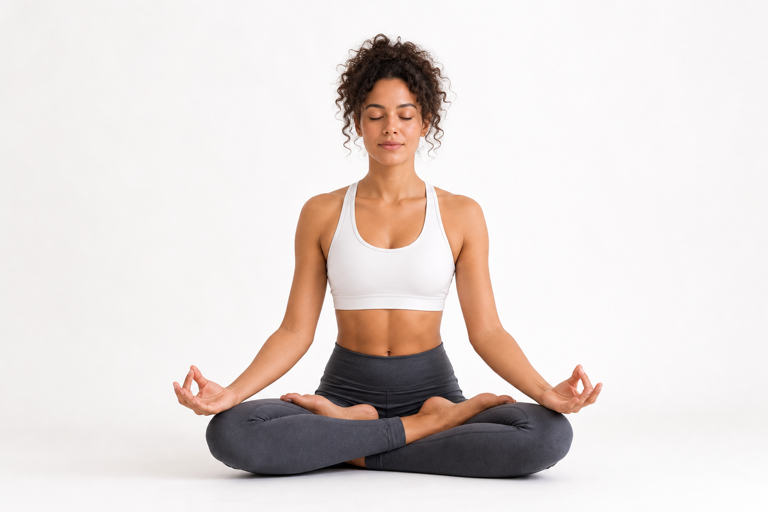 Calm seated meditation posture for InnerCalmYoga